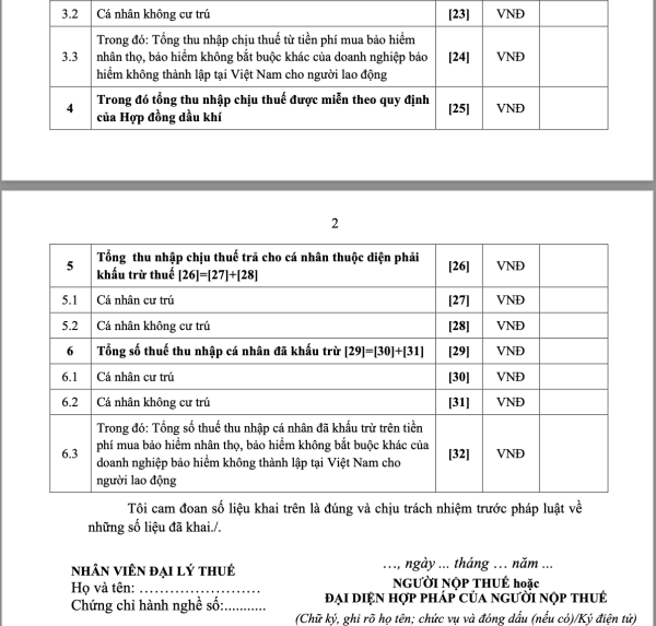 mẫu kê khai thuế thu nhập cá nhân mới nhất - Mẫu 05.KK.TNCN - 02