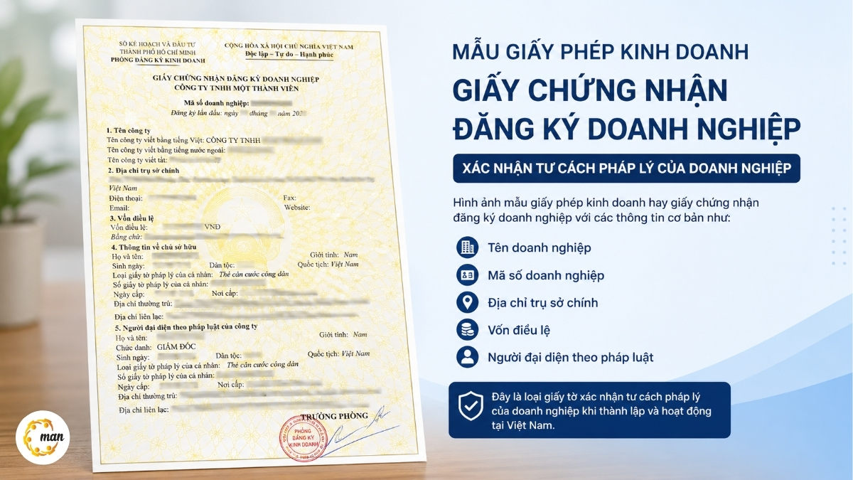 Mẫu giấy phép kinh doanh giấy chứng nhận đăng ký doanh nghiệp
