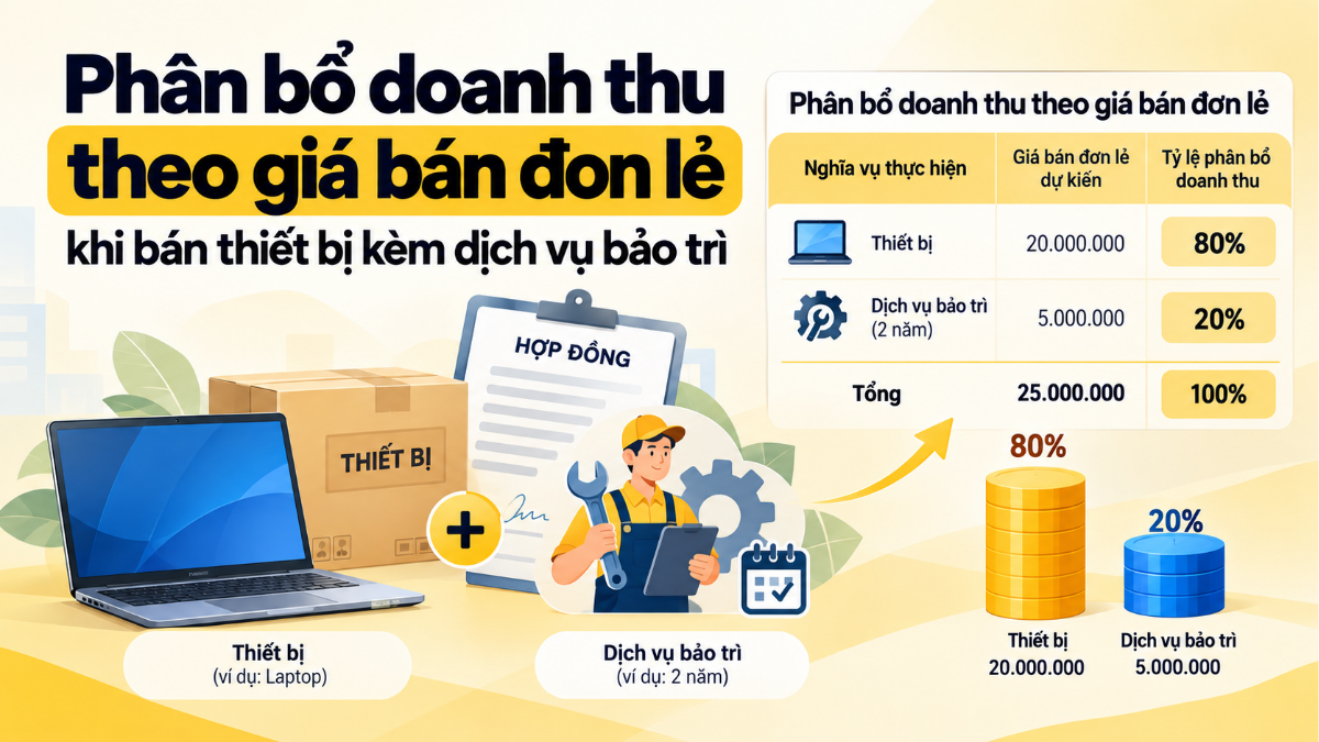 Phân bổ doanh thu theo giá bán đơn lẻ khi bán thiết bị kèm dịch vụ bảo trì