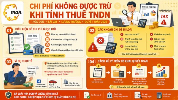 Chi phí không được trừ khi tính thuế TNDN mới nhất