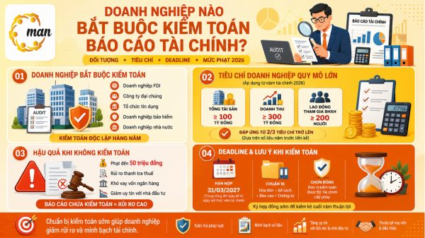 Doanh nghiệp nào bắt buộc kiểm toán báo cáo tài chính năm 2026?