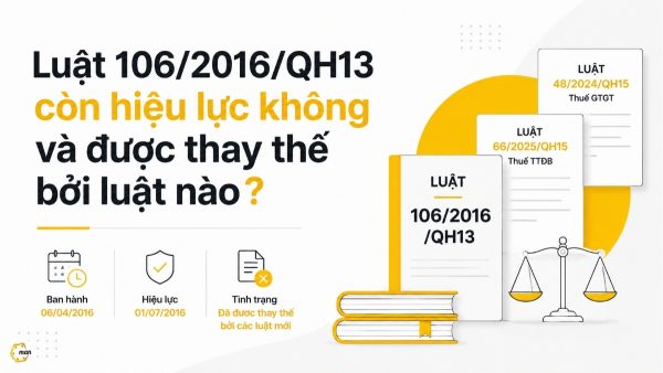 Luật 106/2016/QH13 còn hiệu lực không và được thay thế bởi luật nào