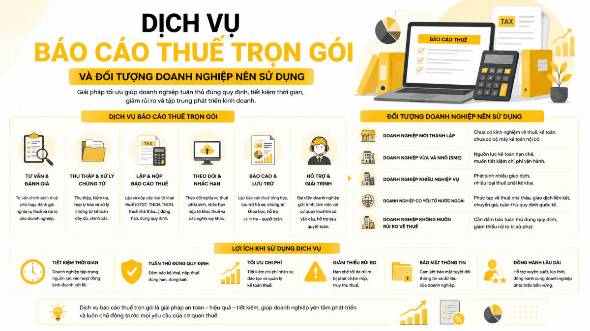 Dịch vụ báo cáo thuế trọn gói và đối tượng doanh nghiệp nên sử dụng
