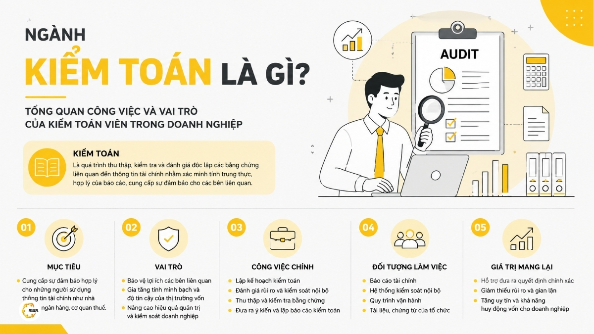 Ngành kiểm toán là gì? Tổng quan công việc và vai trò của kiểm toán viên trong doanh nghiệp