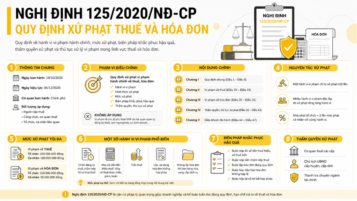 Ảnh minh hoạ tóm tắt Nghị định 125/2020/NĐ-CP quy định xử phạt thuế và hóa đơn