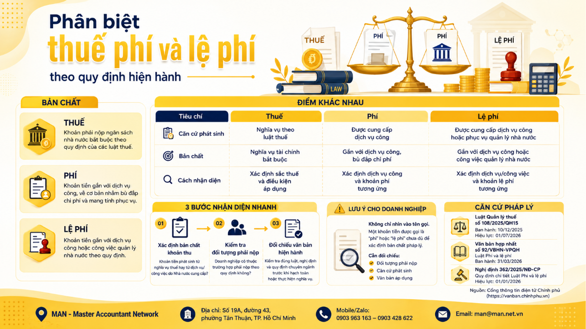 Phân biệt thuế phí và lệ phí theo quy định hiện hành