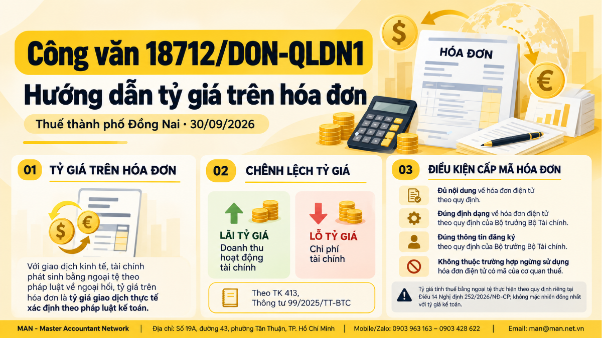 Công văn 18712/DON-QLDN1 và cách xác định tỷ giá trên hóa đơn