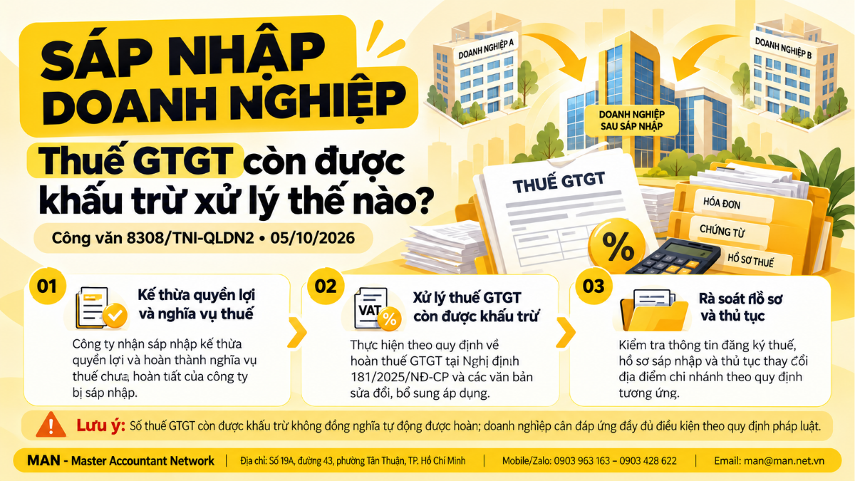 Công văn 8308/TNI-QLDN2 về thuế GTGT khi sáp nhập doanh nghiệp