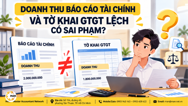 Doanh thu báo cáo tài chính và tờ khai GTGT lệch có sai phạm