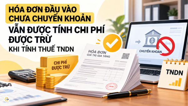 Hóa đơn đầu vào chưa chuyển khoản vẫn được tính chi phí được trừ khi tính thuế TNDN