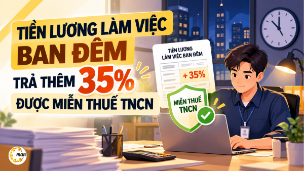 Tiền lương làm việc ban đêm trả thêm 35% được miễn thuế TNCN